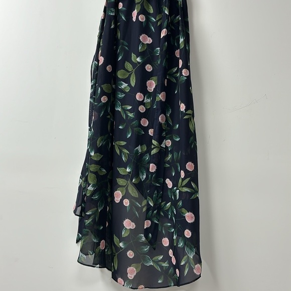 Julia Jordan Women's Floral-Print Ruffle Faux Wrap Dress Navy size 10. - Picture 11 of 13